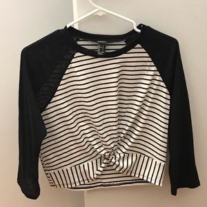 F21 cropped baseball tee